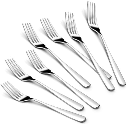 BEWOS 24-teiliges Set Essgabeln -20,8 cm Edelstahl-Gabeln Besteck, Salatgabeln für Haushalt, Küche oder Restaurant - Hochglanzpoliert, Spülmaschinengeeignet