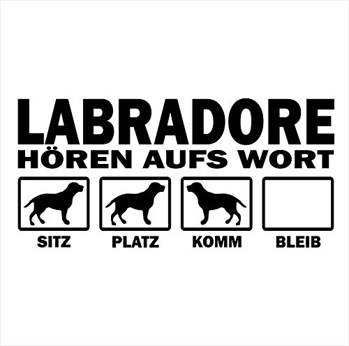 siviwonder Auto Aufkleber Labrador Retriever Hunde Hören aufs Wort Hundeaufkleber 30cm Black