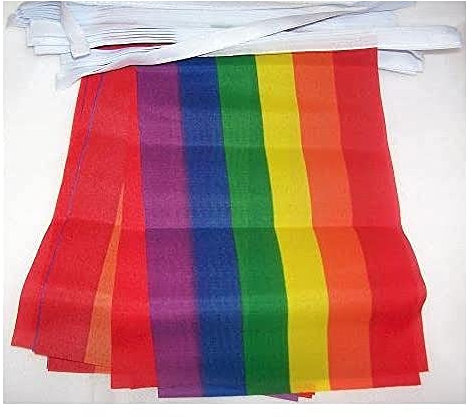 AZ FLAG - Guirlande Drapeau Arc-en-Ciel - 6 Mètres Avec 20 Fanions Lgbt - Gay - Rainbow De 21x14 cm - Petits Drapeaux 100% Polyester - 60g