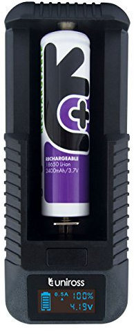 UNiROSS FAST SMART LCD Li-ION CHARGER for 18650,18350,18500,14500,26650,RCR 123A