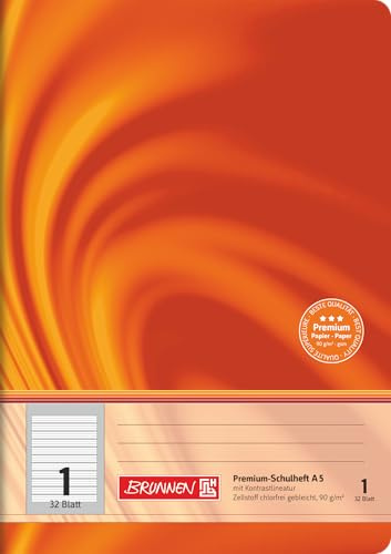 Brunnen 104550102 Premium-Schulheft DIN A5, 32 Blatt, Doppelheft