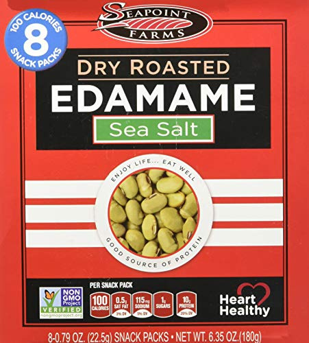 Seapoint Farms, Dry Roasted Edamame, Lightly Roasted, 8 Snack Packs, 0.79 oz (22.5 g) Each