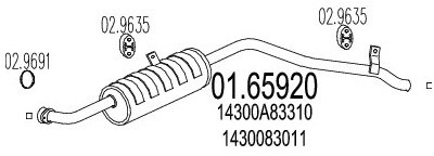 MTS 01.65920 Endschalldämpfer für SUZUKI Samurai SUV (SJ)