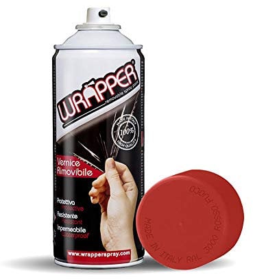 4R Quattroerre.it 16402 Wrapper Spray Rosso Fuoco Opaco | Vernice Removibile per Carrozzeria | Pellicola Spray Protettiva UV e Anti-Graffio | Wrapping Liquido Made in Italy