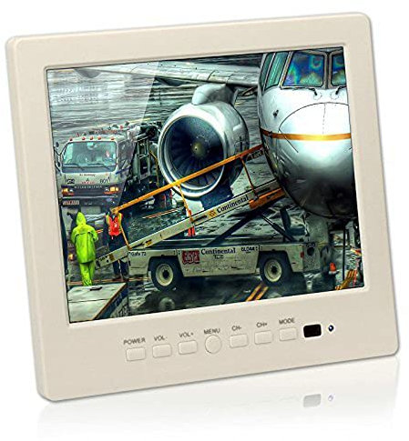 BW 8 inch LCD Color CCTV Monitor with VGA BNC AV Port and Speaker 1024 * 768 Resolution-White