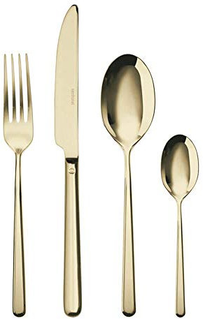 Sambonet Rosenthal Linear PVD - Besteckset, Besteck, Essbesteck - Champagne - 24-teilig