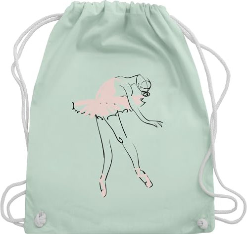 Shirtracer Turnbeutel Rucksack - Tanzen Geschenk - Balletttänzerin Ballerina - Unisize - Pastell Grün - balletttasche kinderturnbeutel dance balett beutel ballett geschenke tanz ballet stoffbeutel
