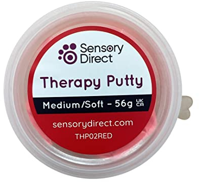 Sensory Direct Therapieknete – weicher / mittelroter Schleim | Zur Stärkung & Motorik bei Autismus, Arthritis, sensorischen Störungen & besonderen Bedürfnissen Kinder & Erwachsene | Hand- und
