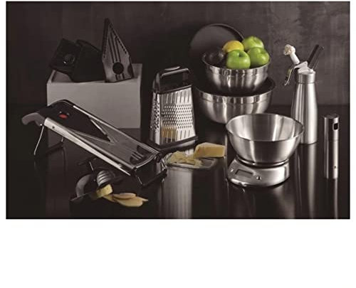 MasterPro Foodies | Gemüsehobel 30,5 x 6,5 cm | Aus Robustem Edelstahl | Ergonomischer Griff | Küchenutensilien | Käsereibe mit Aufhänger