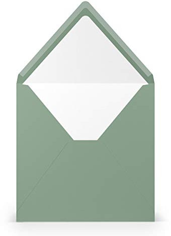 PAPERADO 10 Briefumschläge quadratisch Eucalyptus gerippt - 100 g/m² Kuvert Ohne Fenster 16,4 x 16,4 cm - Hochzeits Umschläge mit Nassklebung spitzer Klappe