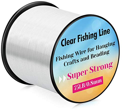 Acejoz Fishing Wire, Fishing Line Clear 656 FT Invisible Hanging Fishing Wire Strong Fishing String Supports Up to 70 Pounds for Hanging Decoration Balloon Garland Crafts