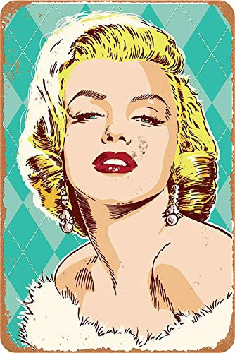 Marilyn Monroe mit blondem Haar, sexy Frauen, Blechdose, Retro-Look, 20 x 30 cm, Dekoration für Zuhause, Küche, Badezimmer, Bauernhof, Garten, Garage, inspirierende Zitate