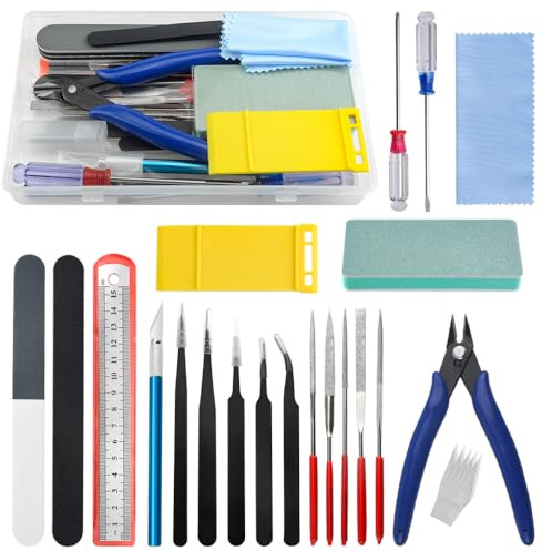 WMYCONGCONG 25 PCS Gundam Modeler Basic Tools Craft Set Hobby Building Tools Kit for Basic Model Building Repairing and Fixing