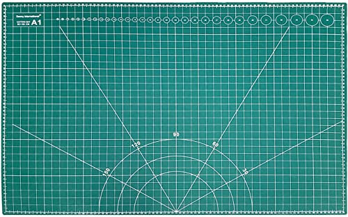 Crystals A1 (900X600MM) Cutting Mat, Non Slip Resistant Self Healing A1 Size Cutting Mat Grid Art & Craft Design Printed Mat, (Green)
