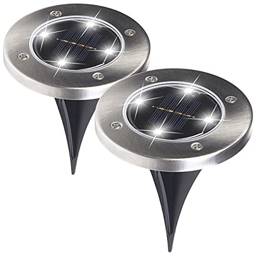 Lunartec Solarleuchten mit LED: 2er-Set Solar-Bodenleuchte-Gartenstrahler mit Erdspieß, 200 lm, IP44 (Solarleuchte für Außenbereich, Garten Pflanzenlampe, Töpfe)