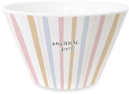 Grafik-Werkstatt Müsli-Schale mit Echtgold Porzellan Schüssel Nachschlag bitte 61639 Bunt