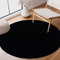 SANAT Kurzflor Teppich Wohnzimmer - Uni Modern Teppiche fürs Schlafzimmer, Arbeitszimmer, Büro, Flur, Kinderzimmer und Küche - Schwarz, 150 cm Rund