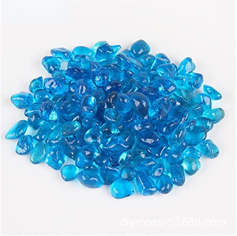 KIHENE 6-9mm Irregular Glass Mosaic Tiles Multi Color Mosaic Stones Multi Color DIY Mosaic Making for Art Craft (Color : Sky Blue, Size : 6-9mm)