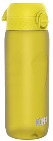 Ion8 Gourde, 750 ml, Anti-Fuite, Sports, Facile à Ouvrir, Verrouillage Sécurisé, Lavable en Lave-vaisselle, Poignée de Transport, Couvercle Rabattable, Sans BPA, Poignée Profilée, Jaune