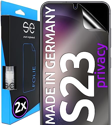 2x se® 3D SCHUTZFOLIE Privacy für Samsung Galaxy S23,Blickschutz, 100% Fingerabdruck & FaceID kompatibel, einfache blasenfreie Installation, Ultra-Klar, Stoß-Kratzfest, aus Deutschland