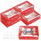 Kinsinder 20pcs Christmas Cookie Boxes Christmas Cupcake Sweet Boxes Gift Boxes with Clear Window Christmas Treat presents Bakery Boxes Chocolate Candy Box for Holiday Xmas Party Supplies (6 Hole Red)