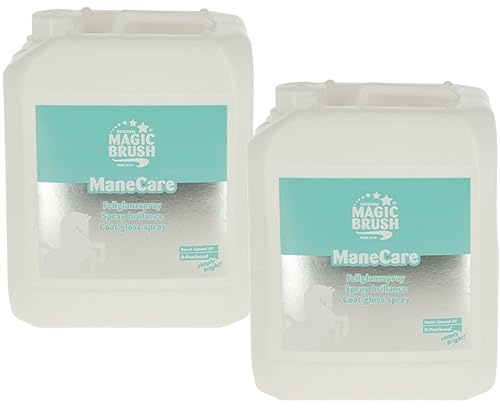 RL24 MagicBrush - Mähnen- & Fellglanzspray ManeCare – 2 x 5000 ml | (2er Set) – Kanister – Mähnenspray für Pferde – Leichtkämmspray für Glanz – Pferde Mähnenspray & Schweifspray
