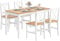 soges Esstisch mit 4 Stühlen Essgruppen Esstisch Set Stühle Esszimmertisch Esszimmerstühle 4er Set aus Holz 10QDLC023-WT