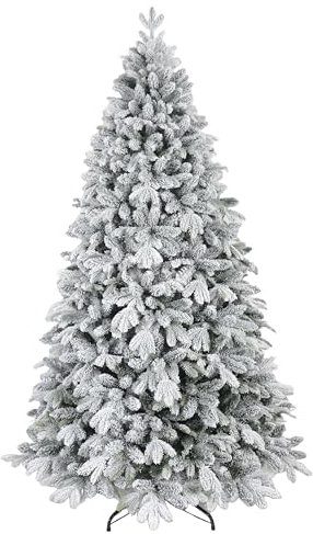 Bellapianta Albero di Natale Innevato 210cm Super Folto Realistico Real Touch, Albero di Natale Innevato 210 Premium in PE/PVC Verde con Borsa Porta Albero, Guanti e Sacchetto