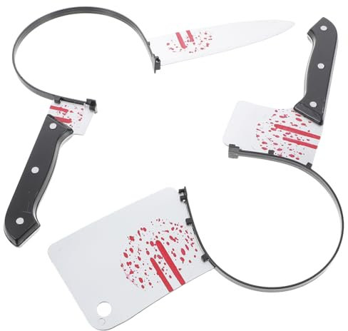 DOITOOL Halloween Kopf 6 Stk Halloween Blutige Kopfbedeckungen Verdammtes Beil Make-up-haarband Stirnband Tiara Haare Für Halloween Halloween-trick-haarband Küchenmesser Schmücken Schal