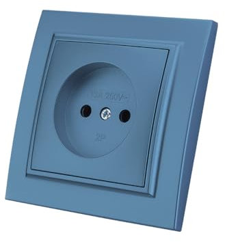 Prise murale encastrable,Set de prises électriques murales,Prise murale d'intérieur 250V AC 16A,Bleu Prise non mise à la terre,EP-03