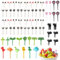 68 Stück Lustigebento Box Zubehör 5 Muster Brotdosen Zubehör ABS Material in Lebensmittelqualität Food Picks Kinder für Kinder Wiederver Wendbar Obst Zahnstocher Leicht zu Reinigen