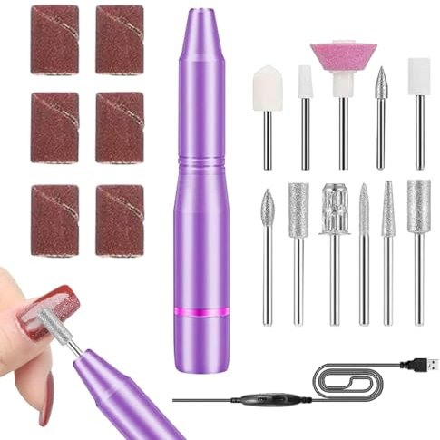 Kixolazr Nail Drill - Cordless Electric Nail Drill Machine,Polishing Set with Nail Drill Bits, Manicure Pedicure Tools for Nail Grind Trim Polish