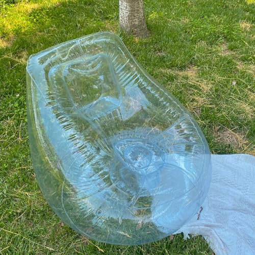Baiao Aufblasbarer transparenter Stuhl, transparent, aufblasbar, Couch, Sitzsack, faule Sofasessel für Zimmer, lustige Möbel für drinnen und draußen (86,4 cm)
