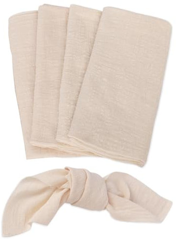 4 Pcs Cloth Napkins42*42cm, Napkins Cotton, Linen Napkins, Napkins Cloth, Linen Cloth, Party Napkins Adults Cloth Reusable Napkins For Christmas/Dinners/Weddings/Bar/Cocktail (Beige)