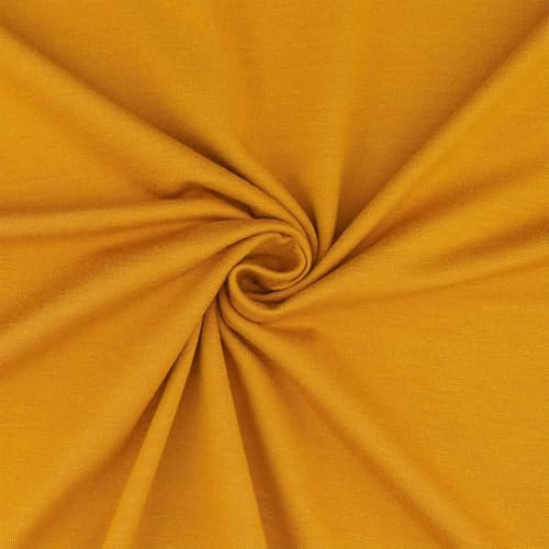 Viskose-Jersey Stoff, elastisch, uni ocker (Länge am Stück: ab 50cm / Breite: 150cm)