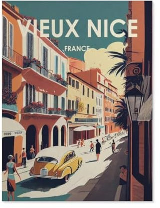 Puzzle 1000 Teile für Erwachsene，Vieux Nizza Frankreich ，Klassische Puzzle Teenager Jungen Mädchen Puzzle DIY Moderne Wohnkultur Einzigartiges Geschenk Intellektuelles Spiel（50x70cm）-AT35