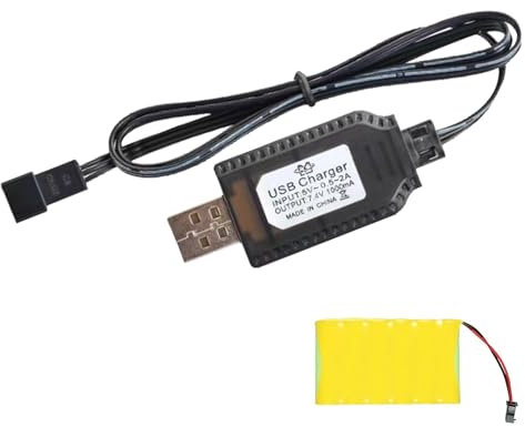 Xasbseulk Drone USB Charger Cable | RC Car Battery Charger 3.7V | Drone USB Charger Cable with SM-2P Connector Plug | Portable with LED indicator for RC Car Child Toy Car Spare Battery.