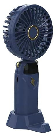 Handheld Fan Rechargeable, Portable Mini with 5 Speeds, LED Digital Display, Type-c Foldable Small Fan, 90° Adjustable Personal Fan for Outdoor, Office, Travel, Home, Camping (Dark Blue)