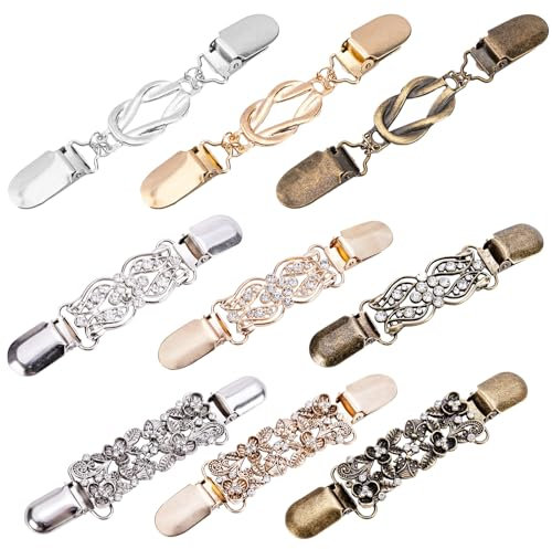 JSTHHTT 9 Pièces Pinces à Pull, Pince à Cardigan, Clips de Pull Vintage, Shawl Clip, Cardigan Clip, Clips à Cardigan Rétro, pour Femmes Filles, pour Cardigans, Capes, Robes et Chemises