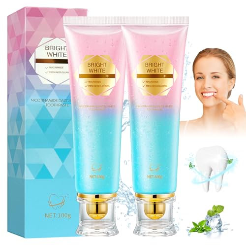 Audasi 2Stück Niacinamid Whitening Zahnpasta, Niacinamide Intensive Whitening Zahnpasta mit natürlicher, schonender Pflege Tiefenentfernung von Verfärbungen für die Gesundheit Toothpaste