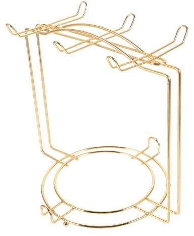 BIUDECO Organizzatore Per Tazze e Piatti Da Cucina Porta Tazzine Da Caffè e Piattini Per Tazze e Piatti Colore Oro Realizzato in Acciaio Inossidabile Robusto e Durevole Adatto Per Organizz