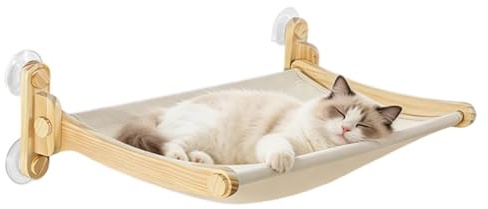 Lit pour Chat À Fenêtre - Hamac Suspendu À Ventouses - Perche Pliable pour Chaton,pour Appartement Maison Salon Coin Mur Chats
