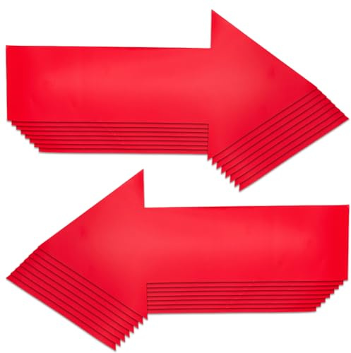SOFPLATE 20 Stück Roter Pfeil Aufkleber Pfeil Bodenaufkleber 10 x 5 selbstklebende Abnehmbare Wasserfeste PVC Pfeile Wandmarkierungs Vinylschilder Aufkleber Für Sicherheitsstraßenanweisungen Böden U