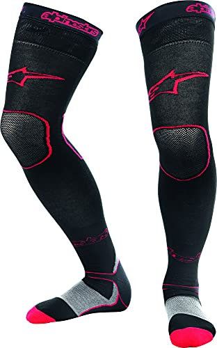 Alpinestars Mx Socks Long Unisex-Adulto Nero/Rosso (Pacco da 1)