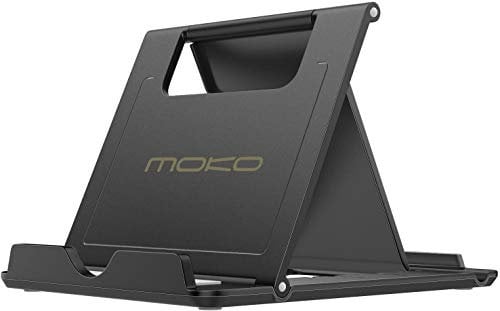 MoKo Soporte Tablet, Ajustable Soporte Tablet/Móvil 4-11, para iPhone 16/Pro/Pro MAX/Plus, iPhone 15/Pro/Pro MAX/Plus, iPhone 14/Pro/Pro MAX/Plus, iPhone 13/Pro/Pro MAX/Plus, Galaxy S20, Negro