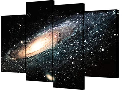 VVOVV Wall Decor - Raumlandschaft, Wandkunst, Leinwanddruck, Andromeda, Galaxie, Universum, Bild, Poster, Sternennacht, Gemälde, moderner Giclée-Druck für Wanddekoration.