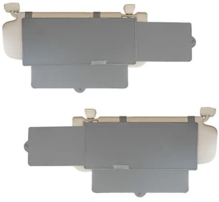 WANPOOL - Parasol para visera de coche, extensor de parasol antirreflejos para asiento delantero, conductor y pasajero, 2 piezas (gris)