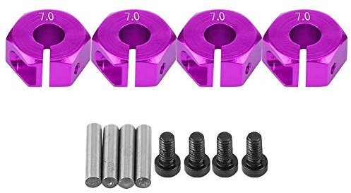 Tbest Radmitnehmer 12 mm, Radnabenadapter für HSP 1/10 Scale RC Car 1/10 Radmitnehmer Modellbau Spurverbreiterung(7mm-Lila)