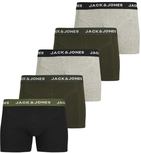 JACK & JONES Herren 5er Pack Boxershorts Unterwäsche, Größe:L, Farbe:5er Pack #MIX13
