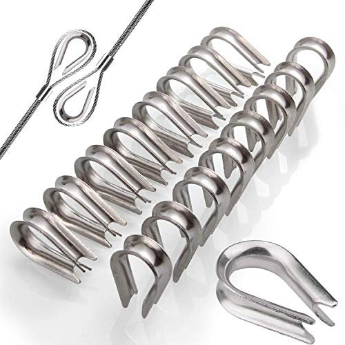 cersaty® Cable de alambre de 6 mm 304 de acero inoxidable 304, guardacables con corazón, cable de alambre de acero, material (calidad marina), 22 unidades